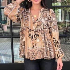 Neutral Paisly Blouse